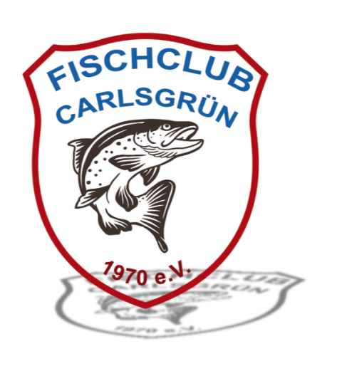 Offizielles Logo des Fischclubs Carlsgrün 1970 e.V. mit schattiertem Hintergrund