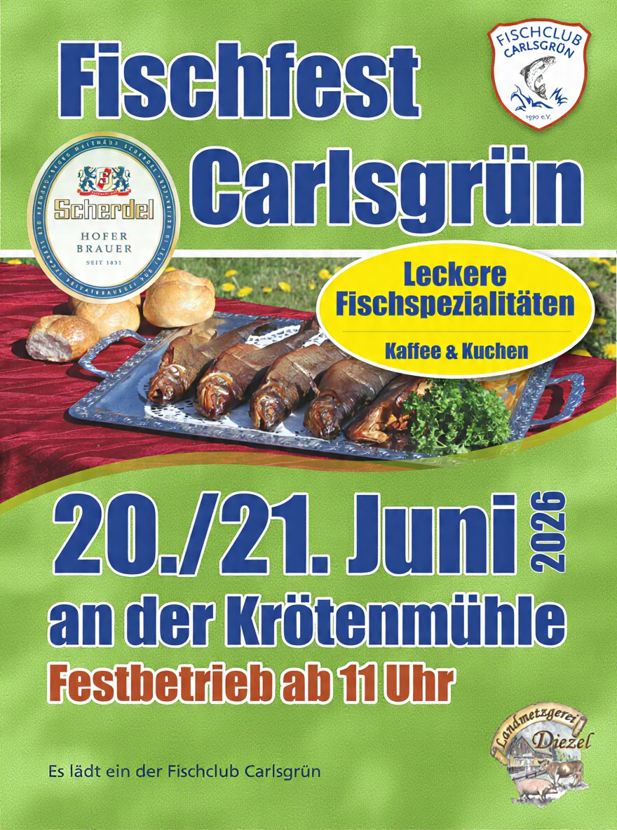 Fischerfest Plakat 2026 mit Termindaten und Essensangeboten